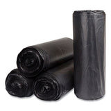 High-Density Commercial Can Liners, 60 gal, 22 mic, 38  x 60 , Black, Interleaved Roll, 25 Bags/Roll, 6 Rolls/Carton