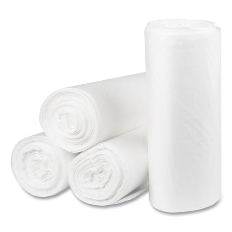 High-Density Commercial Can Liners, 60 gal, 22 mic, 38  x 60 , Clear, Interleaved Roll, 25 Bags/Roll, 6 Rolls/Carton