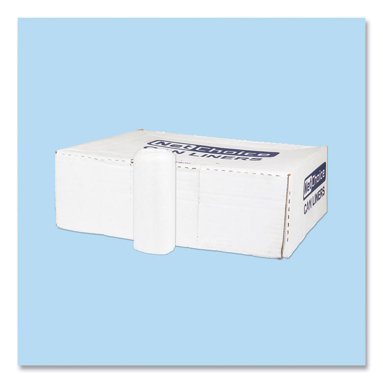 High-Density Commercial Can Liners, 45 gal, 12 mic, 40  x 48 , Clear, Interleaved Roll, 25 Bags/Roll, 10 Rolls/Carton