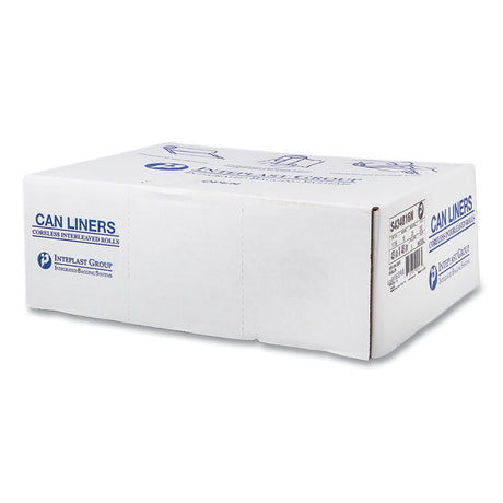 High-Density Commercial Can Liners, 60 gal, 16 mic, 43  x 48 , Natural, Interleaved Roll, 25 Bags/Roll, 8 Rolls/Carton