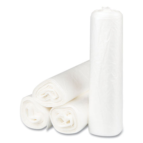 High-Density Commercial Can Liners, 56 gal, 22 mic, 43  x 48 , Natural, Interleaved Roll, 25 Bags/Roll, 8 Rolls/Carton