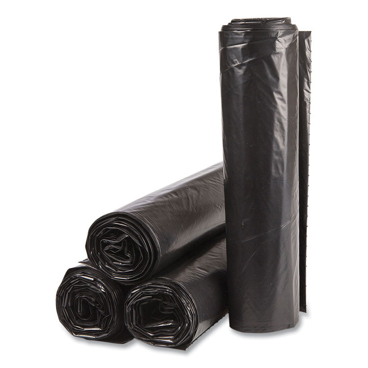 High-Density Commercial Can Liner Value Pack, 45 gal, 19 mic, 40  x 46 , Black, Interleaved Roll, 25 Bags/Roll, 6 Rolls/CT