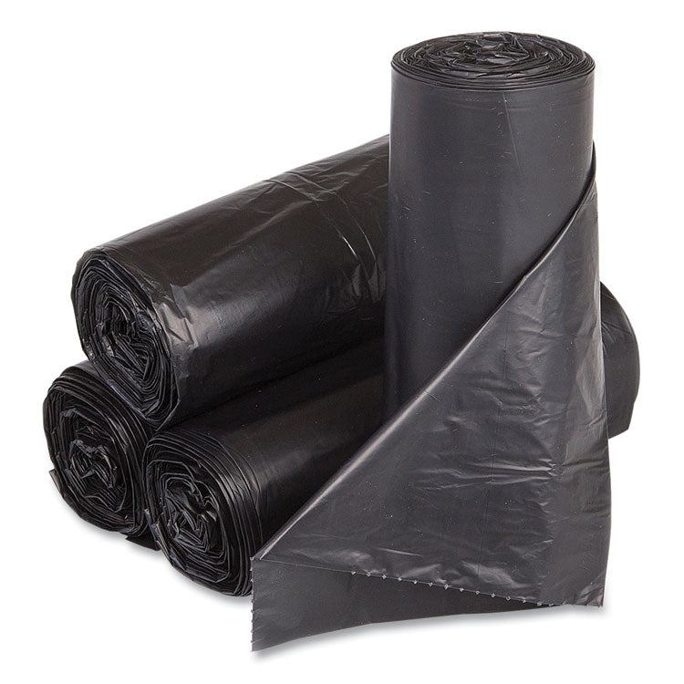 High-Density Commercial Can Liners, 33 gal, 14 mic, 30  x 43 , Blue, Interleaved Roll, 25 Bags/Roll, 10 Rolls/Carton