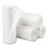 High-Density Commercial Can Liners, 10 gal, 5 mic, 24  x 24 , Natural, Perforated Roll, 50 Bags/Roll, 20 Rolls/Carton