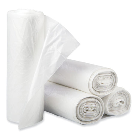 High-Density Commercial Can Liners, 30 gal, 16 mic, 30  x 37 , Clear, Interleaved Roll, 25 Bags/Roll, 20 Rolls/Carton