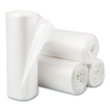 High-Density Commercial Can Liners, 60 gal, 12 mic, 38  x 60 , Clear, Interleaved Roll, 25 Bags/Roll, 8 Rolls/Carton