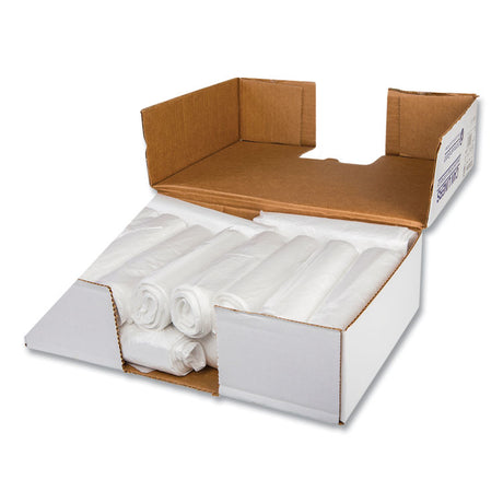 Low-Density Commercial Can Liners, 16 gal, 0.5 mil, 24  x 32 , White, Interleaved Roll, 50 Bags/Roll, 10 Rolls/Carton