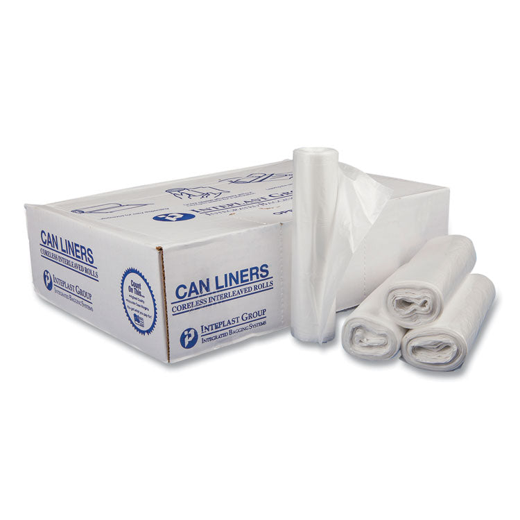 Low-Density Commercial Can Liners, 16 gal, 0.35 mil, 24  x 33 , Clear, Perforated Roll, 50 Bags/Roll, 20 Rolls/Carton
