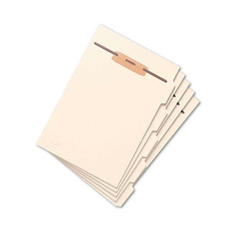 Stackable Folder Dividers with Fasteners, Convertible End/Top Tab, 1 Fastener, Letter Size, Manila, 4 Dividers/Set, 50 Sets