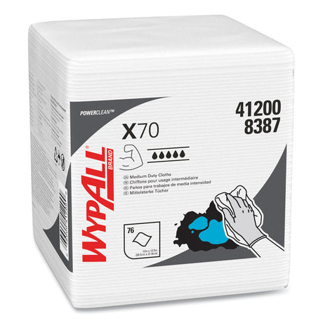 X70 Cloths, 1/4 Fold, 12.5 x 12, White, 76/Pack, 12 Packs/Carton