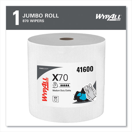 X70 Cloths, Jumbo Roll, Perf., 12.4 x 12.2, White, 870 Towels/Roll