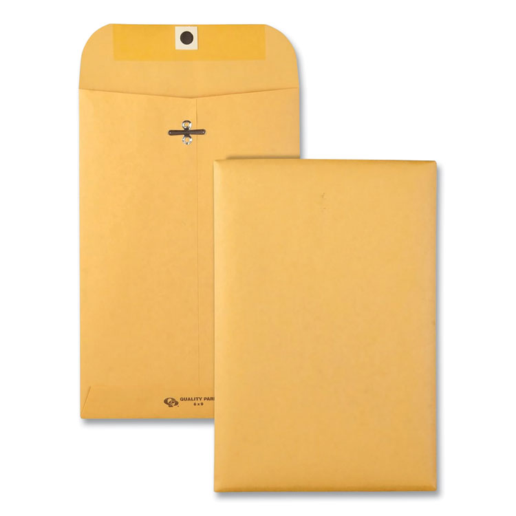 Clasp Envelope, 28 lb Bond Weight Kraft, #55, Square Flap, Clasp/Gummed Closure, 6 x 9, Brown Kraft, 100/Box