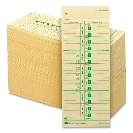 Time Clock Cards, Replacement for 10-800292, One Side, 3.5 x 9, 500/Box