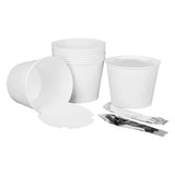 Food Bucket with Lid, 130 oz, 8.46  Dia x 6.6 h, White, Paper, 150/Carton