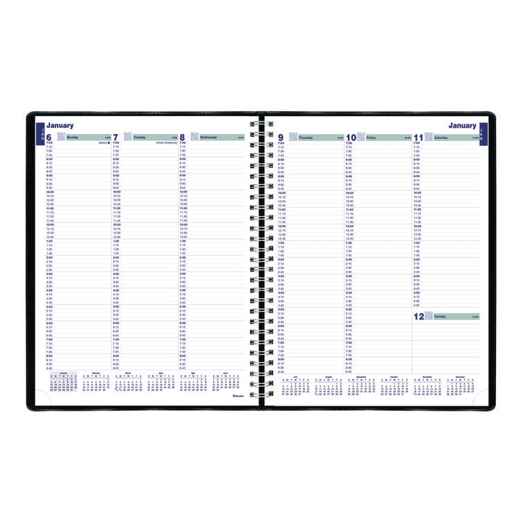 Plan and Link Weekly Appointment Planner, 11  x 9.06 , Black Cover, 12-Month (Jan to Dec): 2025
