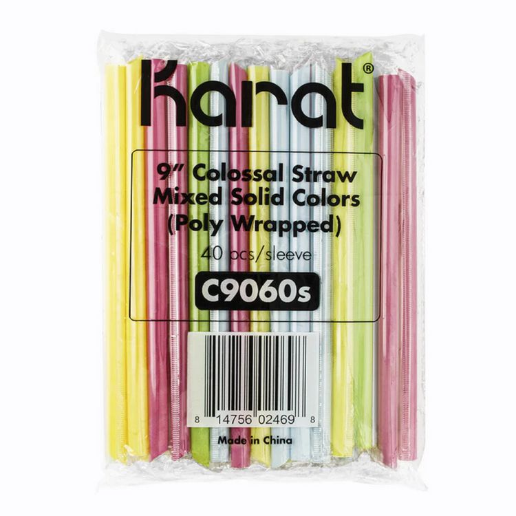 Boba Straws, 9 , Assorted, 1,600/Carton