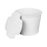 Food Bucket with Lid, 85 oz, 7.36  Dai x 6 h, White, Paper, 180/Carton