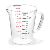 Commercial Measuring Cup, 0.5 gal, Clear
