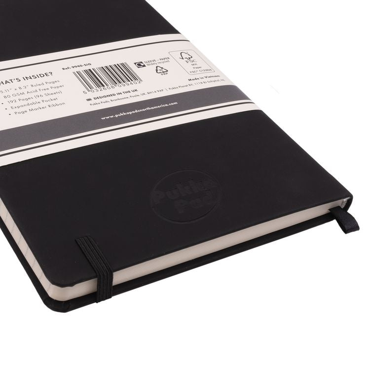 Soft Cover Notebook, College Rule, Black Cover, (96) 8.2 x 5.11 Sheets, 3/Pack