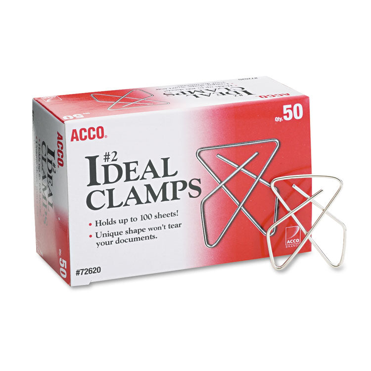 Ideal Clamps, #2, Smooth, Silver, 50/Box