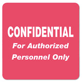 HIPAA Labels, CONFIDENTIAL For Authorized Personnel Only, 2 x 2, Red, 500/Roll