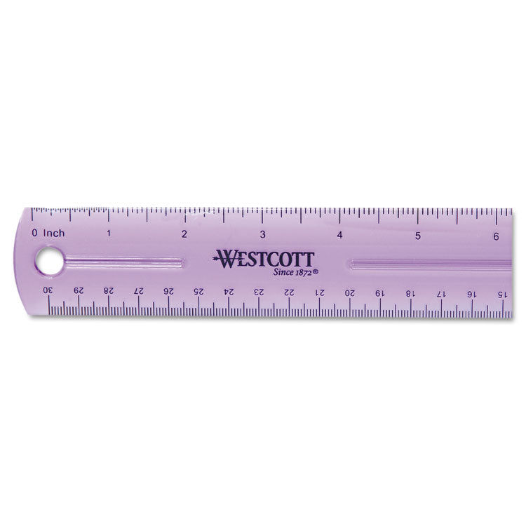 12" Jewel Colored Ruler, Standard/Metric, Plastic