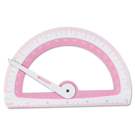 Soft Touch School Protractor with Antimicrobial Product Protection, Plastic, 6" Ruler Edge, Assorted Colors