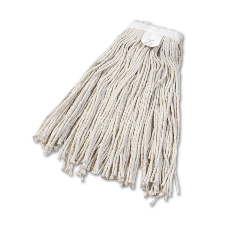 Cut-End Wet Mop Head, Cotton, No. 24, White