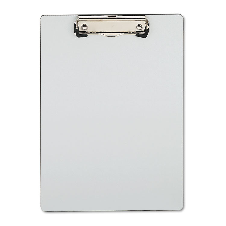 Plastic Brushed Aluminum Clipboard, Portrait Orientation, 0.5" Clip Capacity, Holds 8.5 x 11 Sheets, Silver