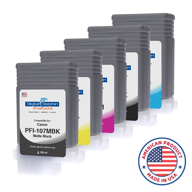 Digital Dolphin Products Compatible Replacement Ink Cartridge for Canon PFI-107, 130 mL