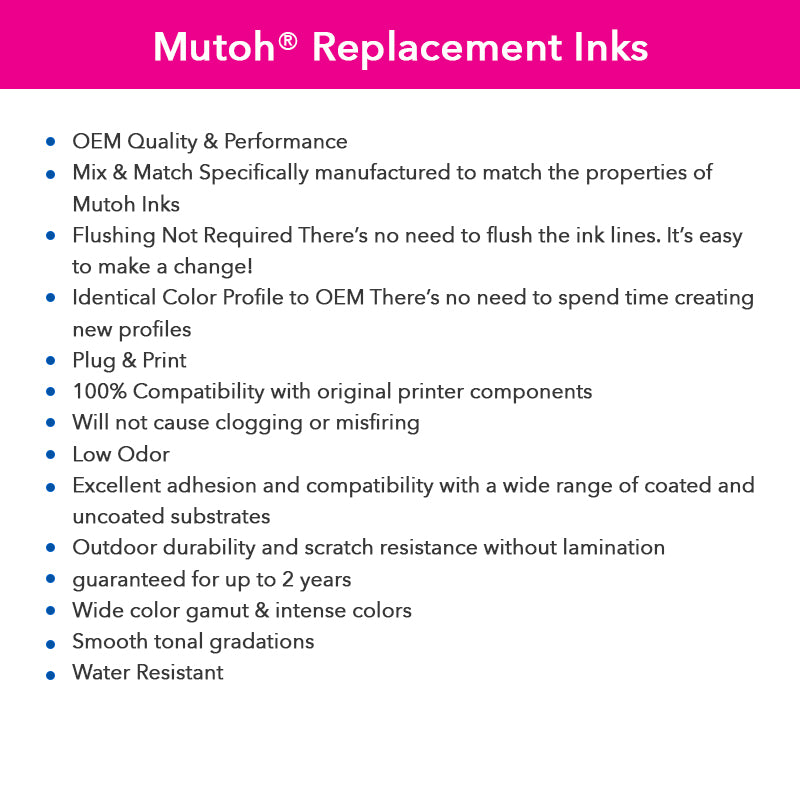 Digital Dolphin Products Compatible Replacement Ink Cartridge for Mutoh VJ-MS31  220 mL - 1000 mL