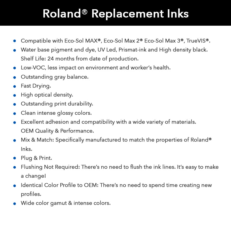 Digital Dolphin Products Compatible Replacement Ink Cartridges for Roland ESL4, 200 mL